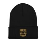 Black Frontier Rogue Outlaw Winter beanie with gold embroidered logo