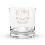 Frontier Rogue logo rocks glass back view