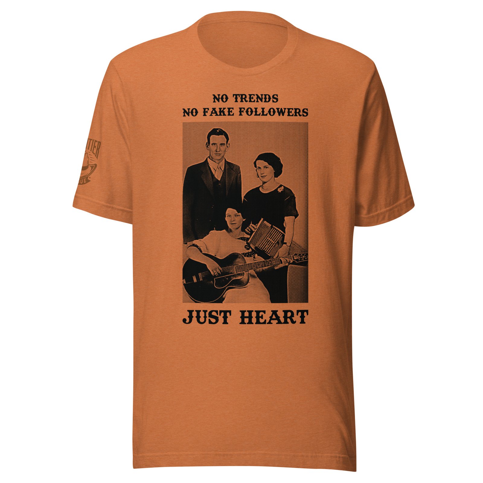 Frontier Rogue No Trends No Fake Followers Just Heart western graphic tee in Heather Autumn