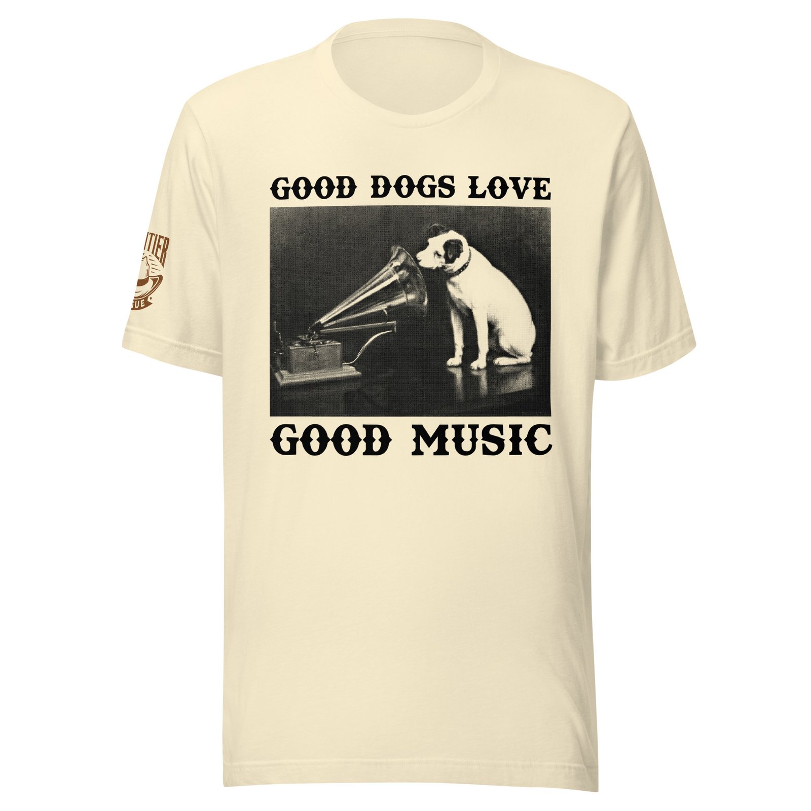 Frontier Rogue Good Dogs Love Good Music western graphic tee in Natural