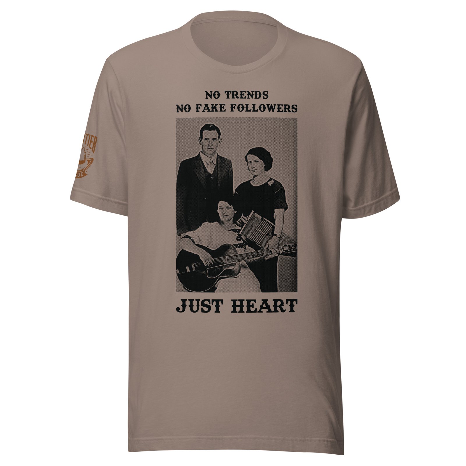 Frontier Rogue No Trends No Fake Followers Just Heart western graphic tee in Pebble