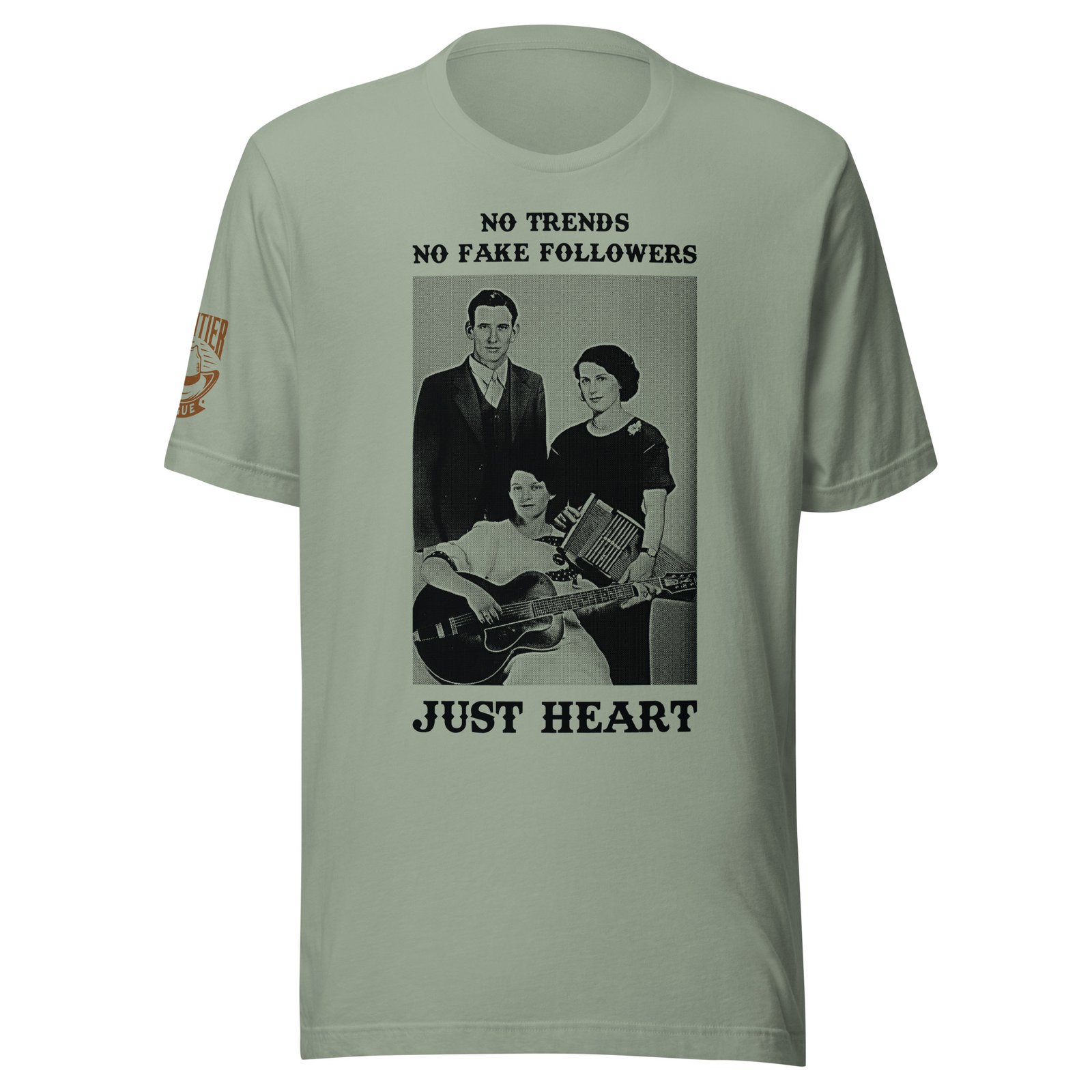 Frontier Rogue No Trends No Fake Followers Just Heart western graphic tee in Sage