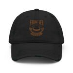 Black Frontier Rogue distressed cap with brown logo