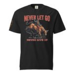 Frontier Rogue Never Let Go Never Give Up western graphic tee in Black