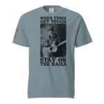 Frontier Rogue When Times Get Tough Stay on the Rails western graphic tee in Ice Blue