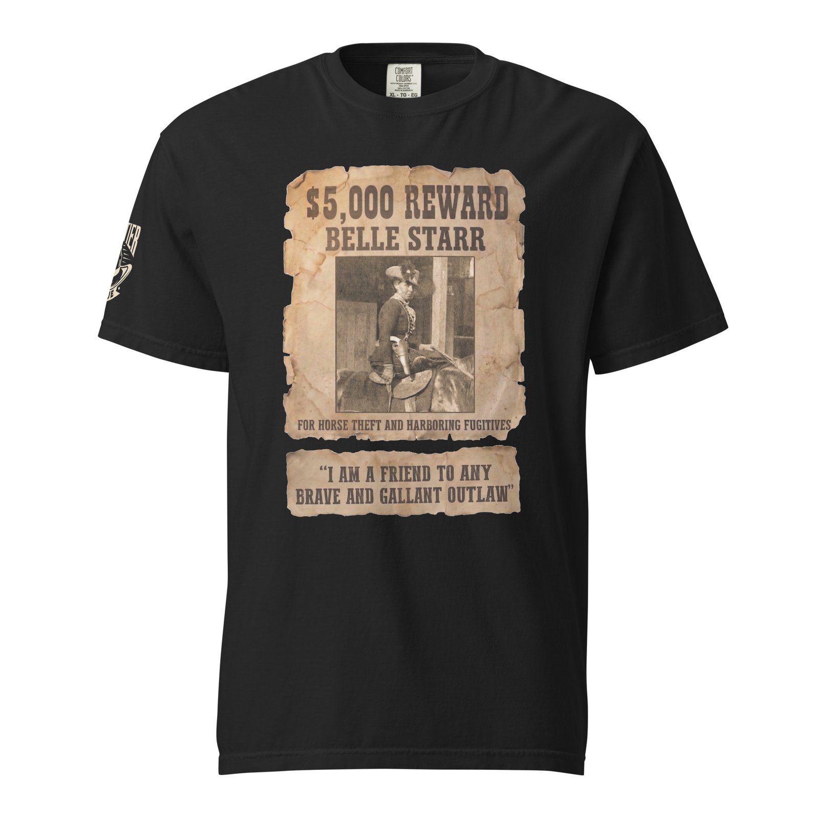 Frontier Rogue Belle Starr western graphic tee in Black