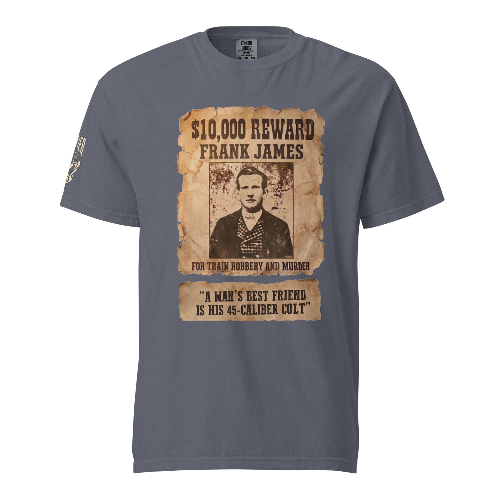 Frontier Rogue Frank James western graphic tee in Denim color