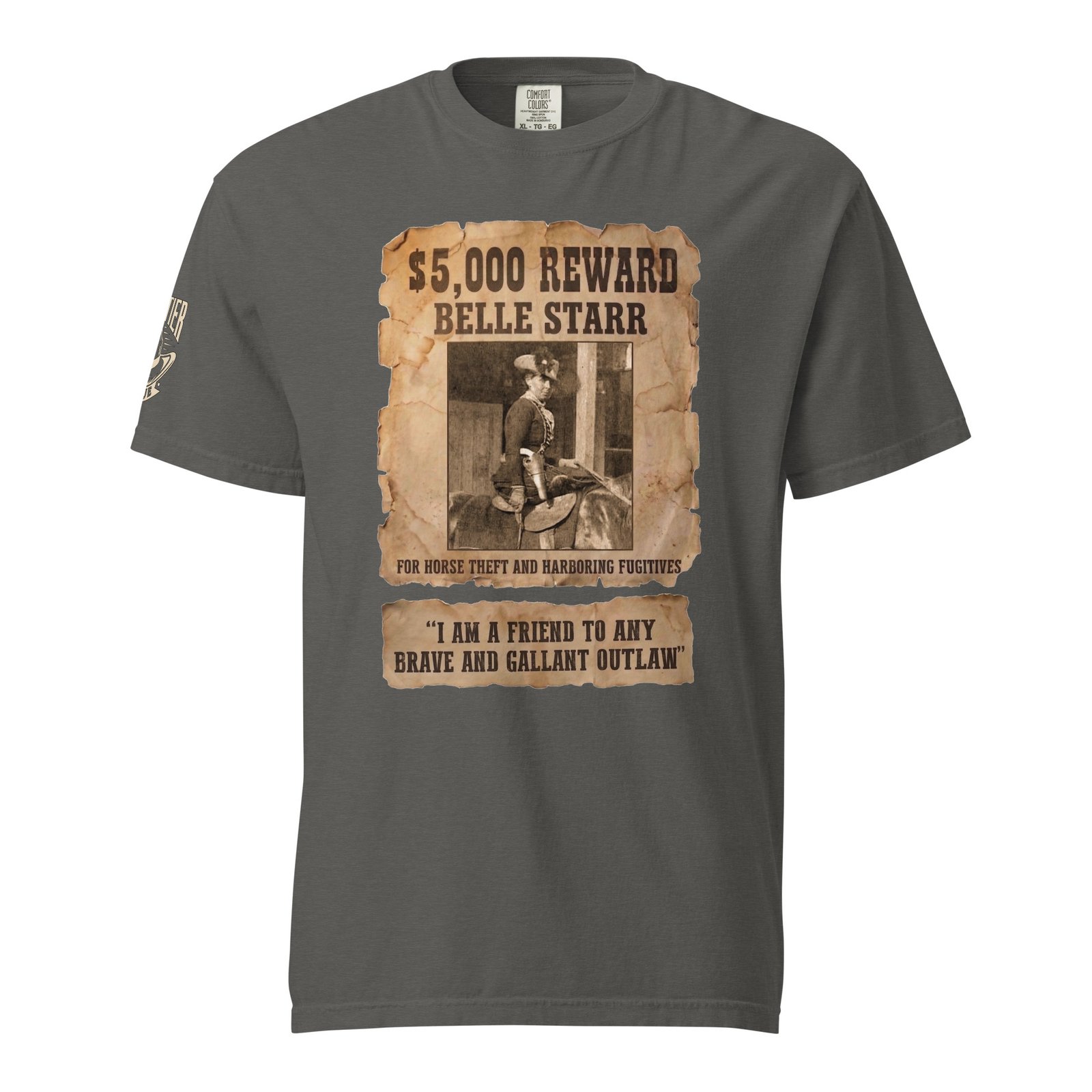 Frontier Rogue Belle Starr western graphic tee in Pepper
